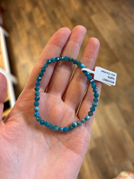 Blue Apatite (Communication) Bracelet 4mm