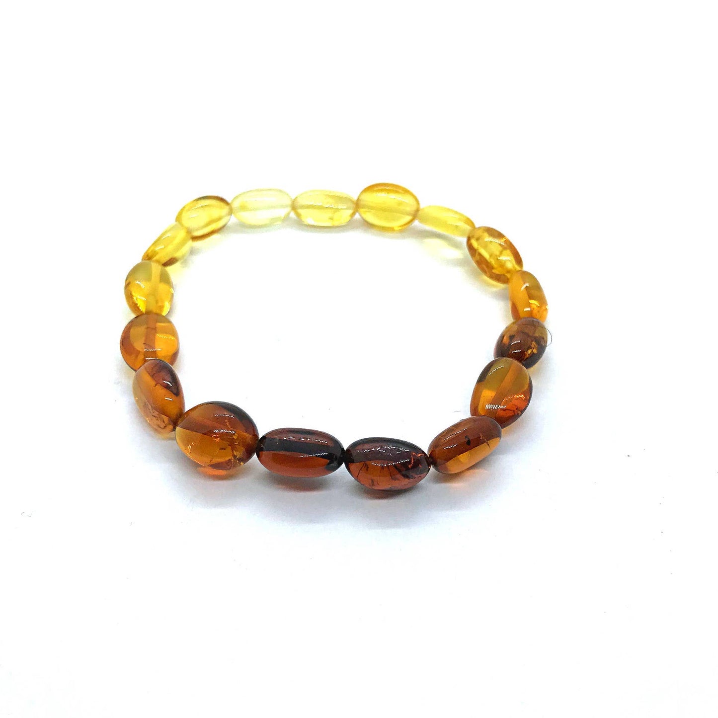 Multi-Color Amber Rainbow Stretch Bracelet
