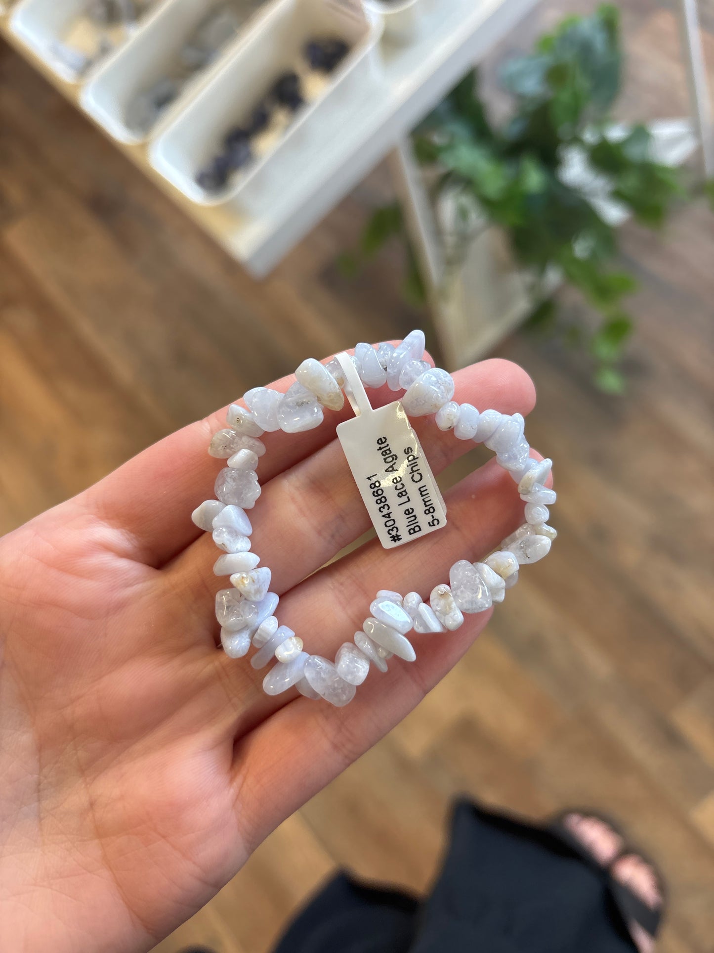 Blue Lace Agate (Stress Relief) Chip Bracelet