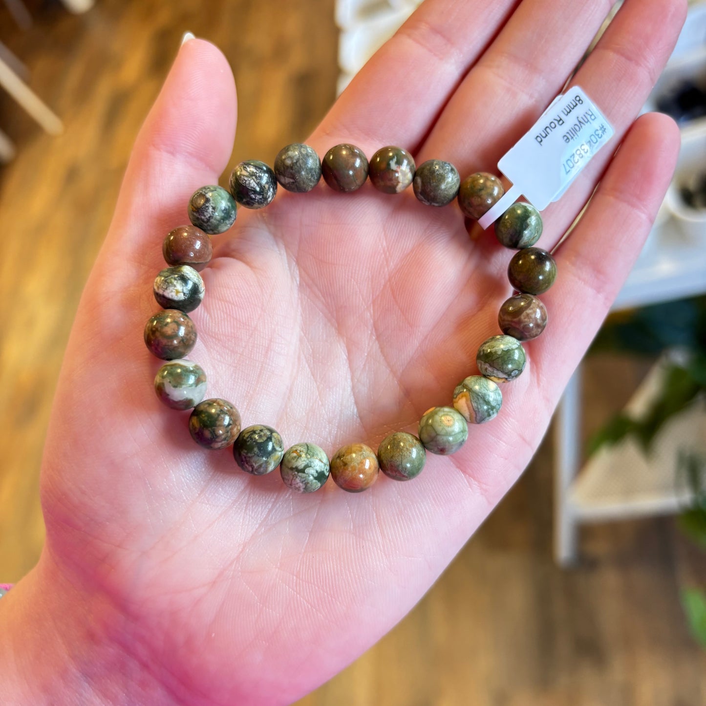 Rhyolite/Rainforest Jasper (Connection to Nature) Bracelet 8mm