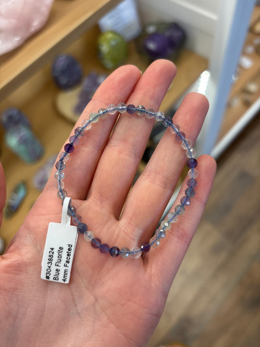 Blue Fluorite (Decision Making) Bracelet 4mm