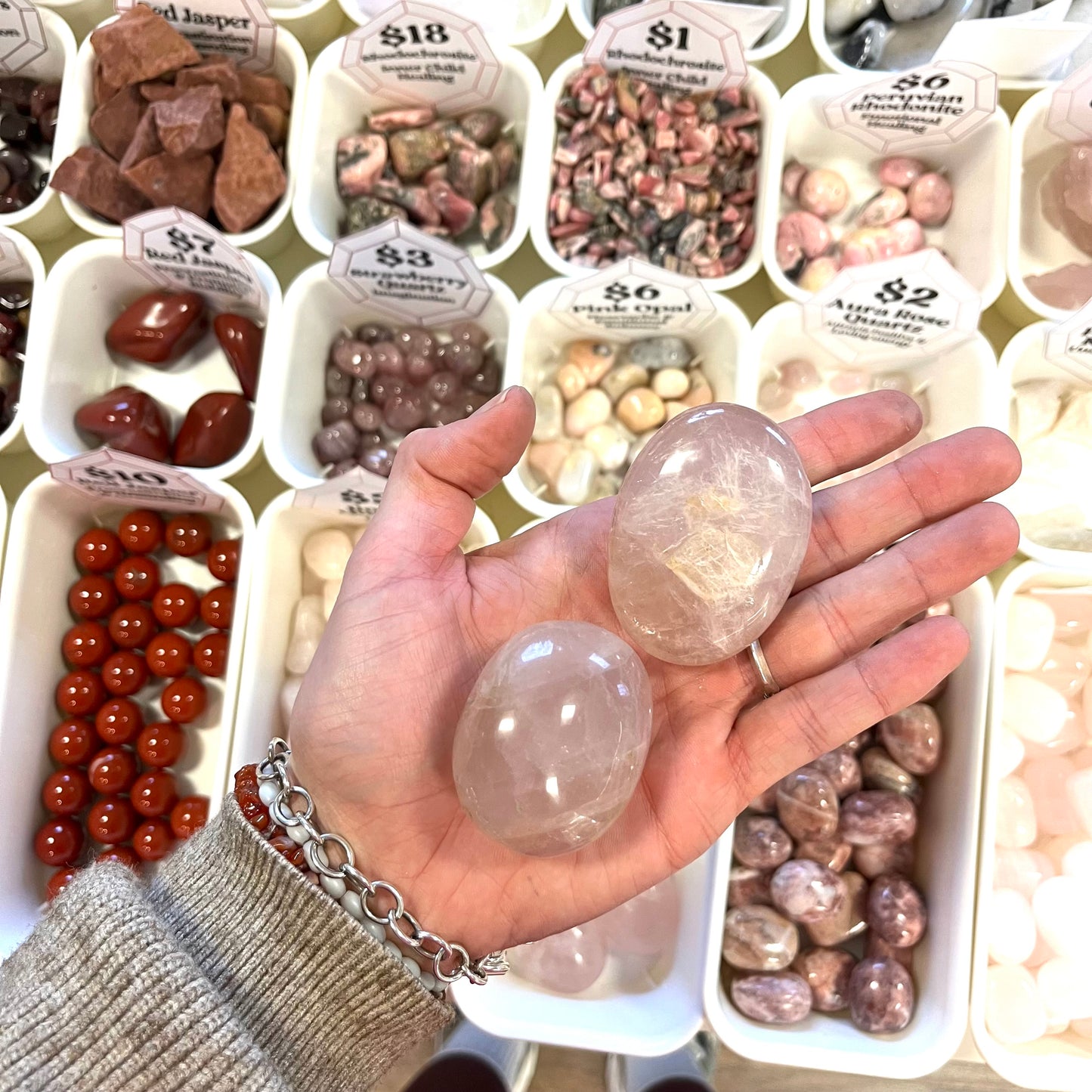 Rose Quartz (Love) Palm Stone