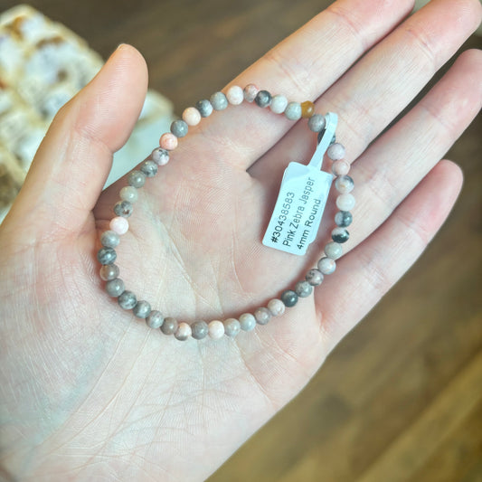 Pink Zebra Jasper (Stability & Contentment) Bracelet 4mm