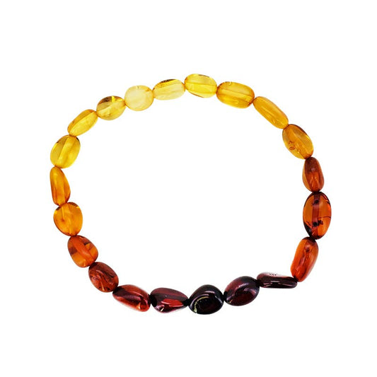 Multi-Color Amber Rainbow Stretch Bracelet