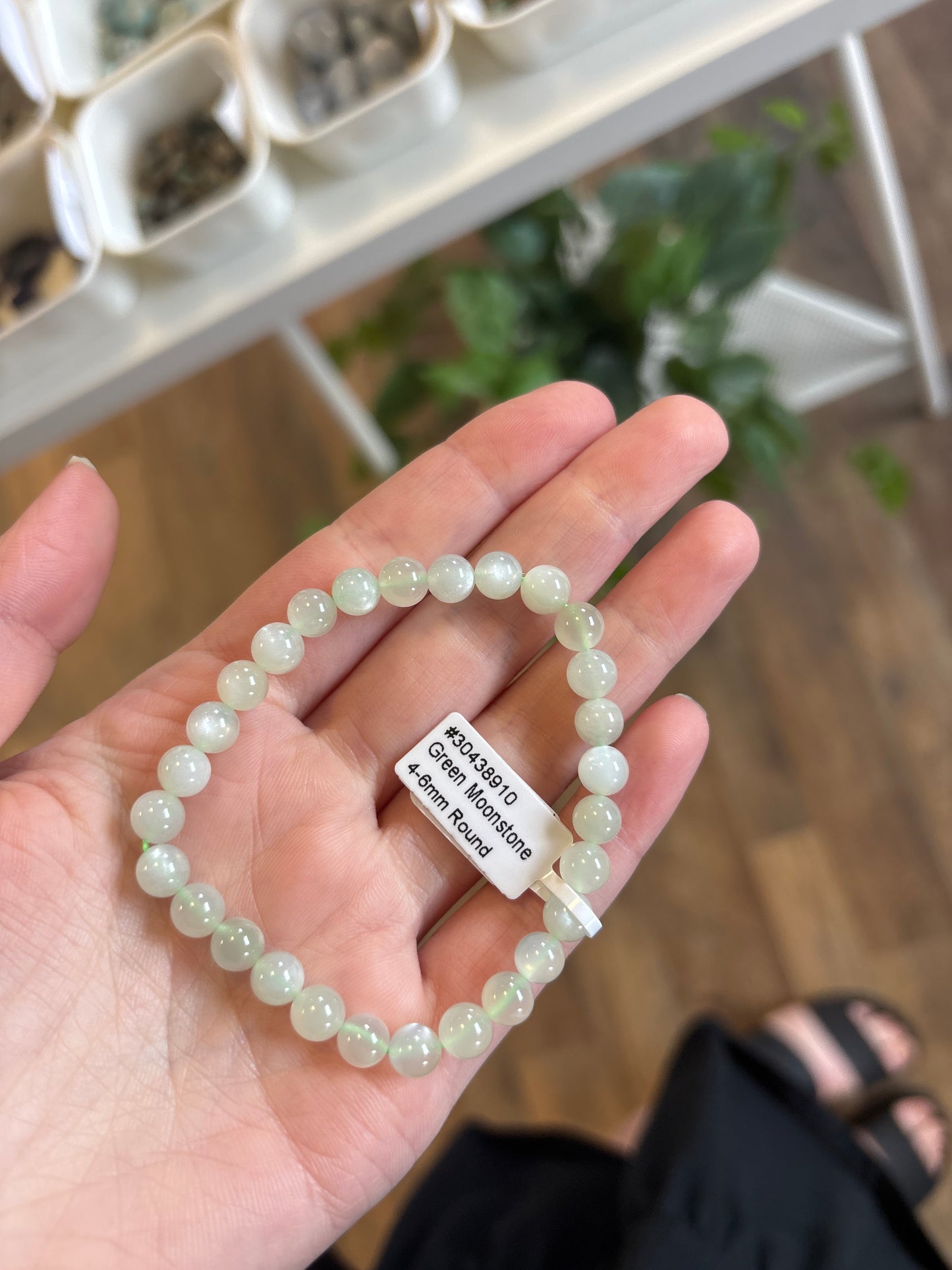Green Moonstone (Emotional Stability) Bracelet 6mm