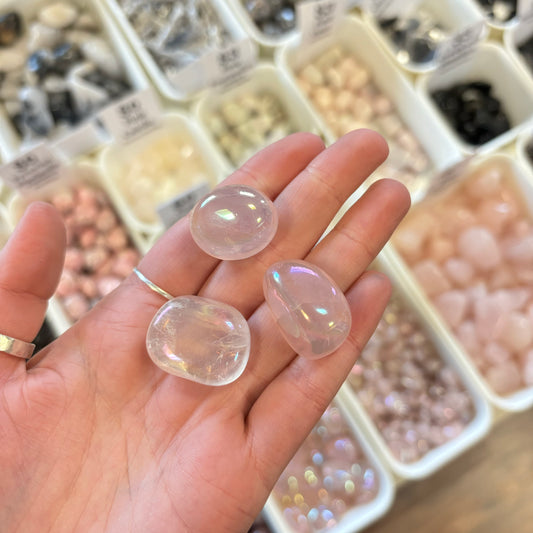 Aura Rose Quartz (Attracts Positive & Loving Energy) Tumbled