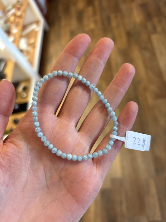 Aquamarine (Calming) Bracelet 4mm