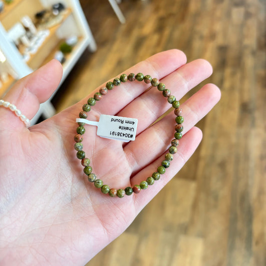 Unakite (Positive Thinking) Bracelet 4mm