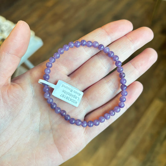 Lepidolite (Emotional Healing for Anxiety & Depression) Bracelet 4mm