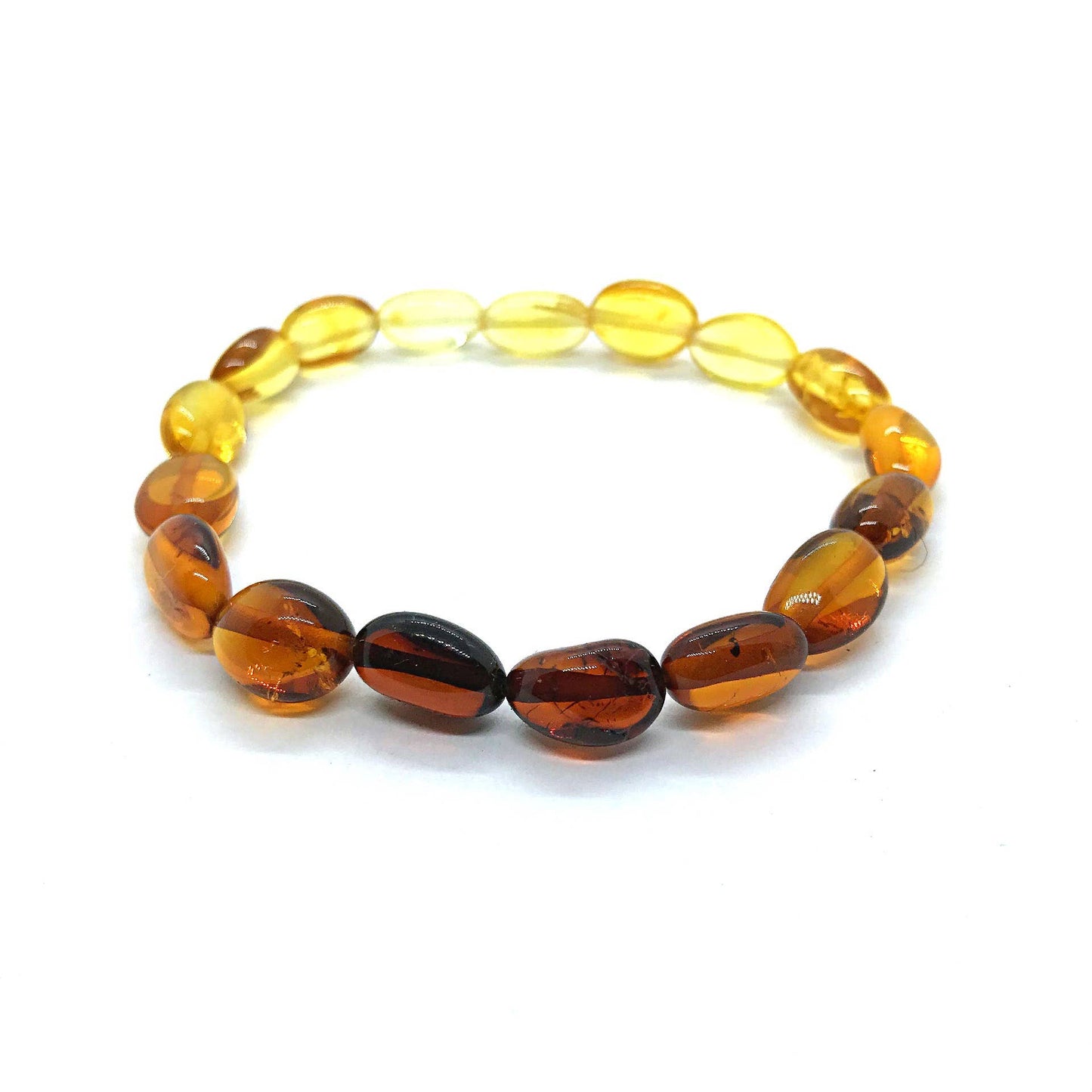 Multi-Color Amber Rainbow Stretch Bracelet
