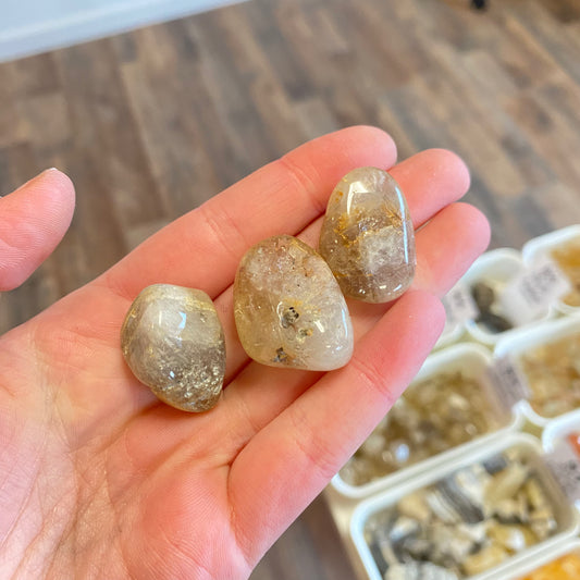 Gold Rutile Quartz (Amplification & Emotional Release) Tumbled