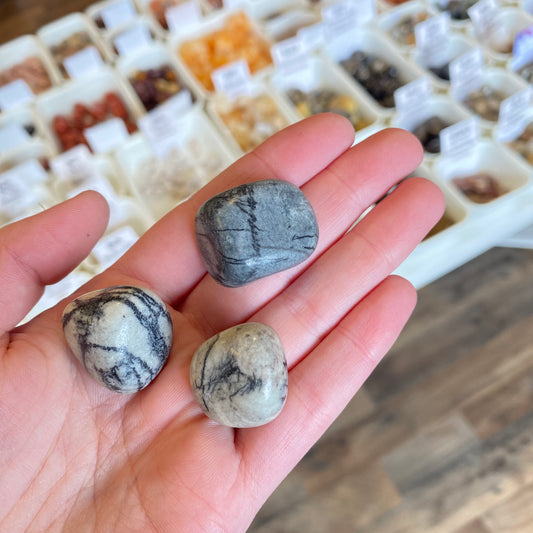 Spiderweb Jasper (Soothing) Tumbled