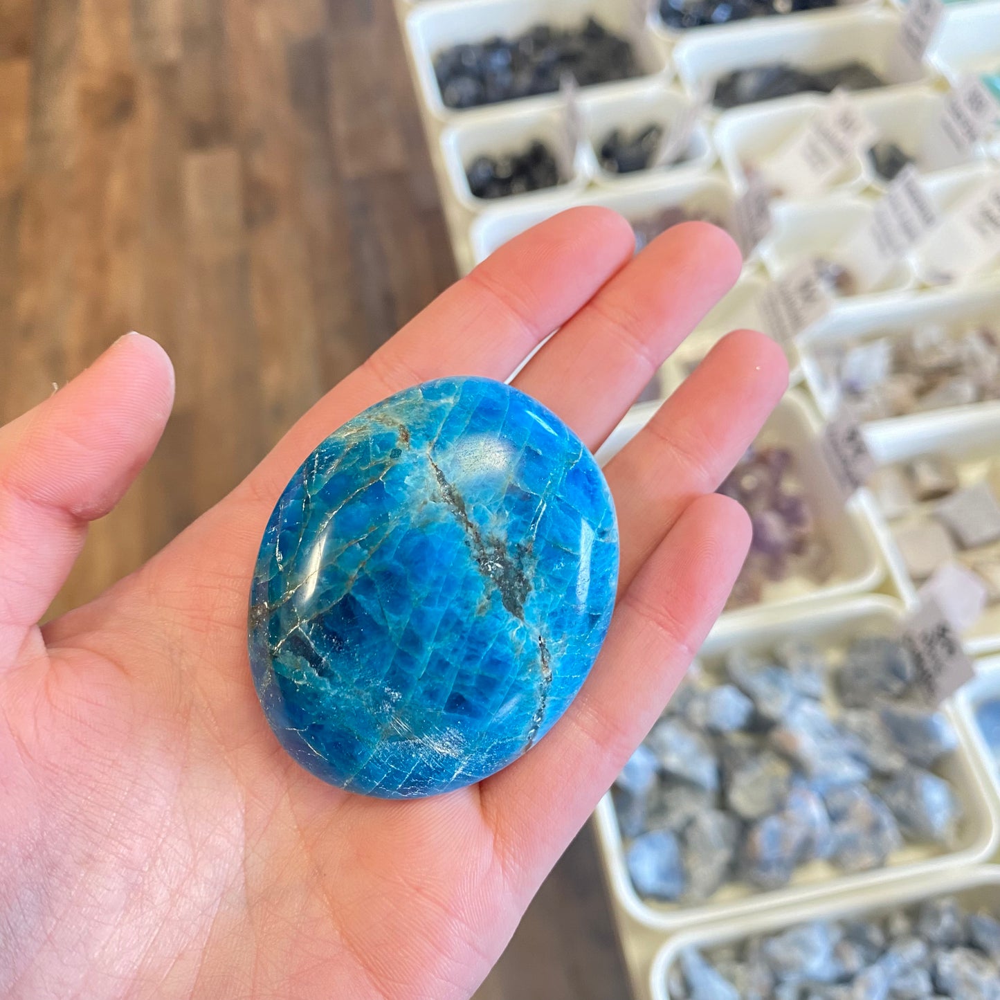 Blue Apatite (Communication) Palm Stone