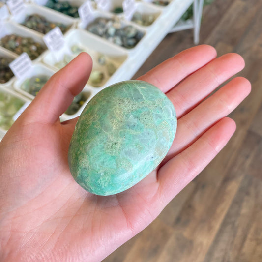 Green Moonstone (Emotional Stability) Palm Stone