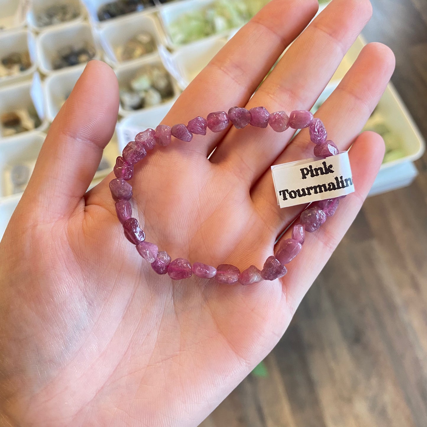 Pink Tourmaline (Anxiety & Panic Attacks) Bracelet Nugget