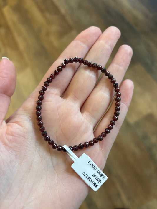 Garnet (Passion, Strength & Stamina) Bracelet 4mm