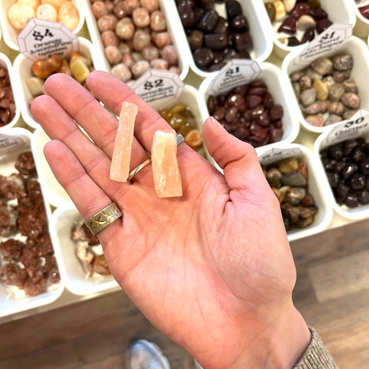 Peach Selenite (Emotional Healing) Rough