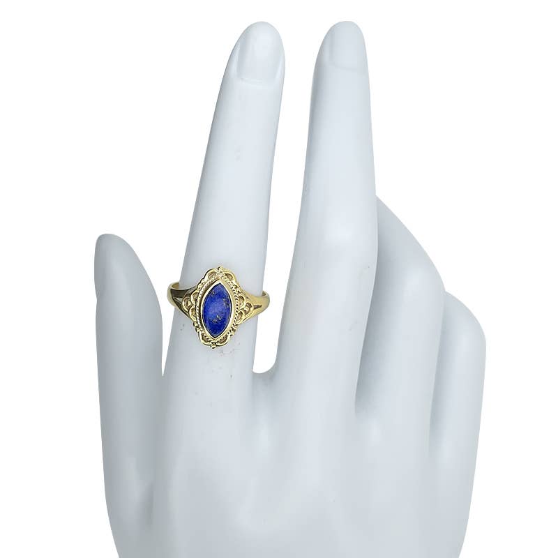 Lapis Gold Plated Silver Ring: 7
