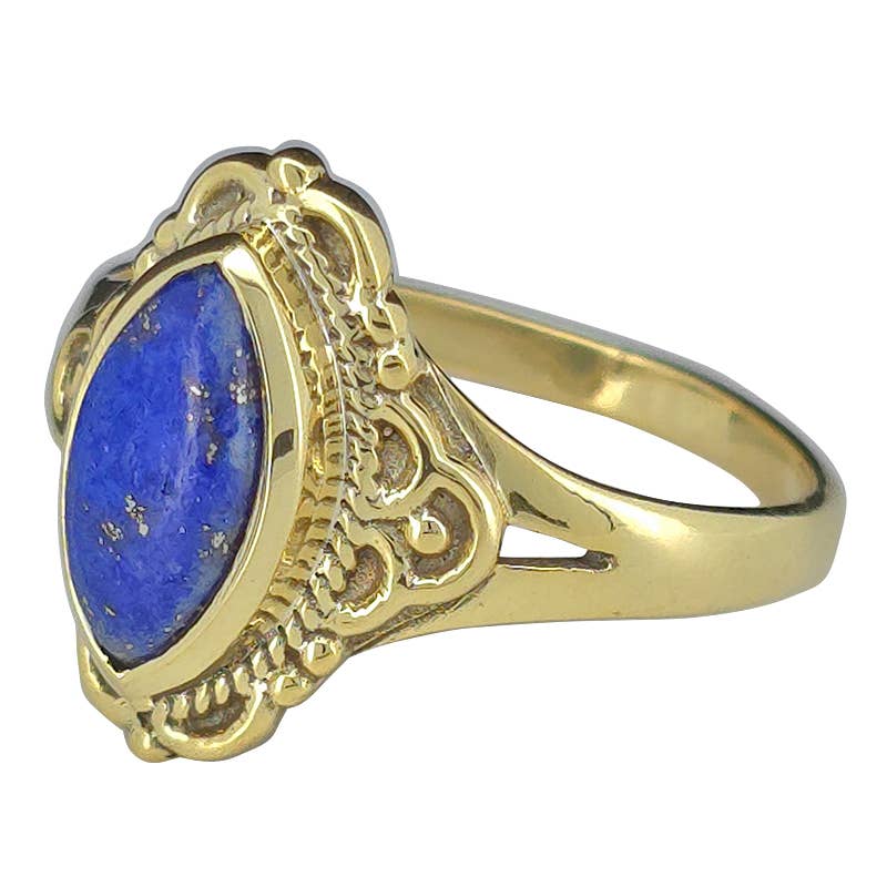 Lapis Gold Plated Silver Ring: 7