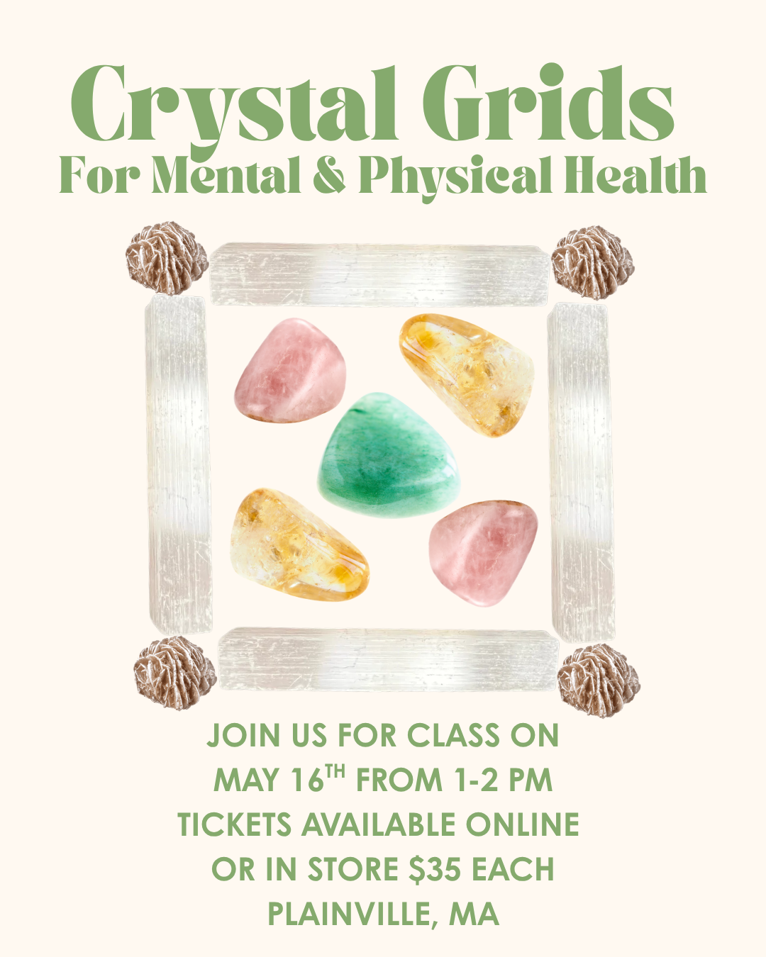 Crystal Grid Class with Erin | Mental & Physical Health | Saturday May 16th from 1-2pm