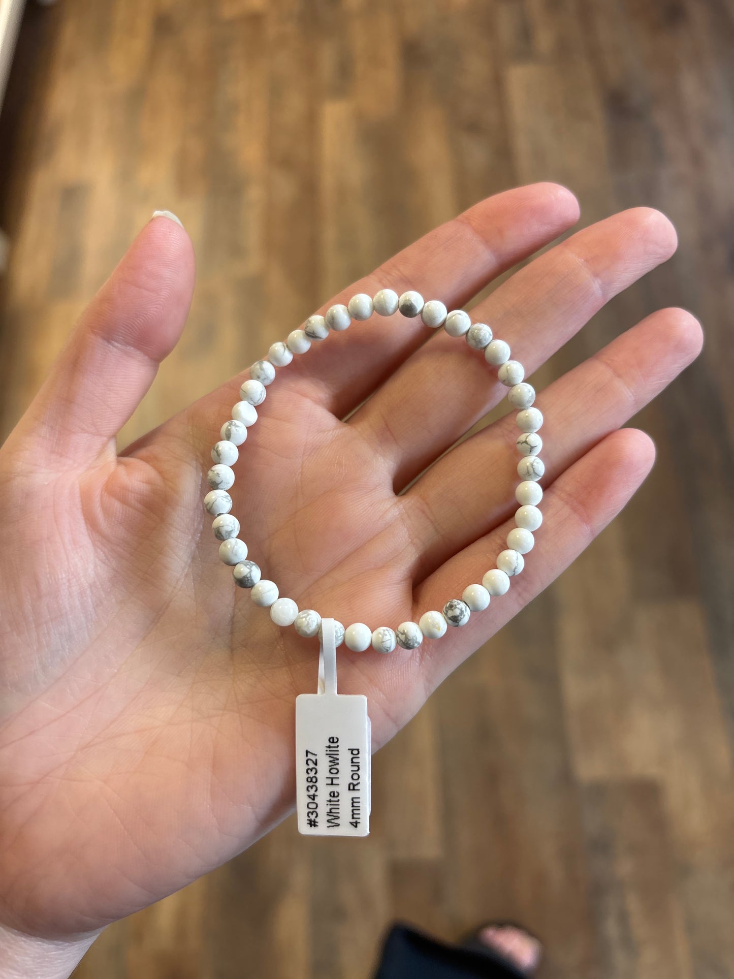 White Howlite (Calming & Sleep) Bracelet 4mm