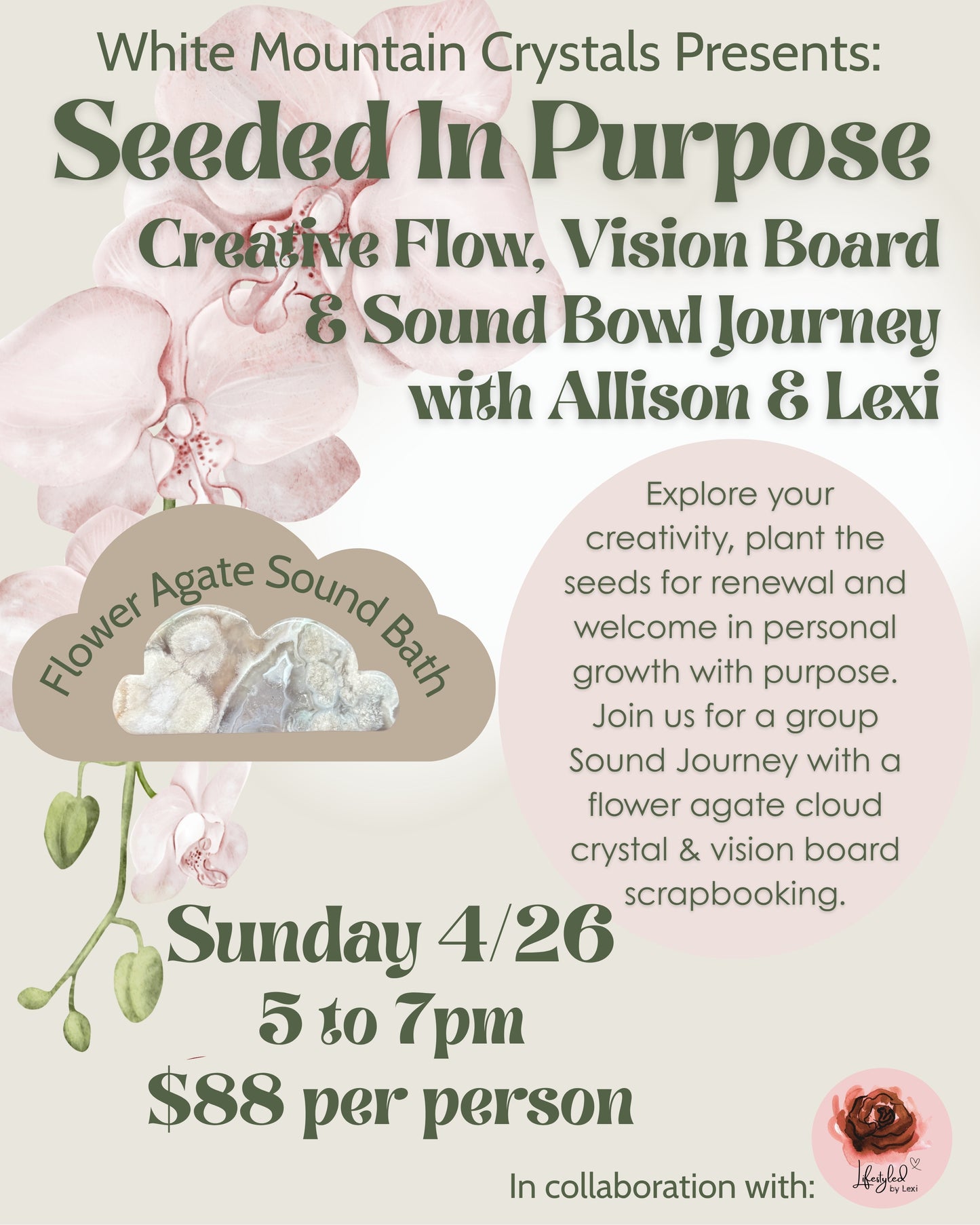 Seeded in Purpose: Vision Board & Sound Bath Journey with Allison & Lexi | April 26th 5 to 7pm