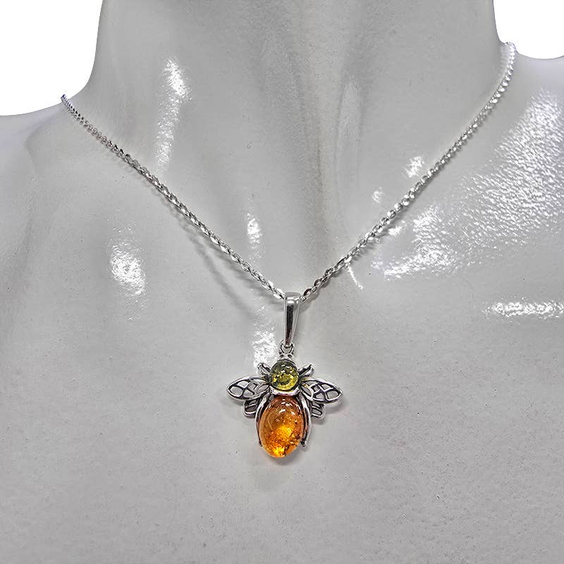 Multicolor Amber Bee Pendant