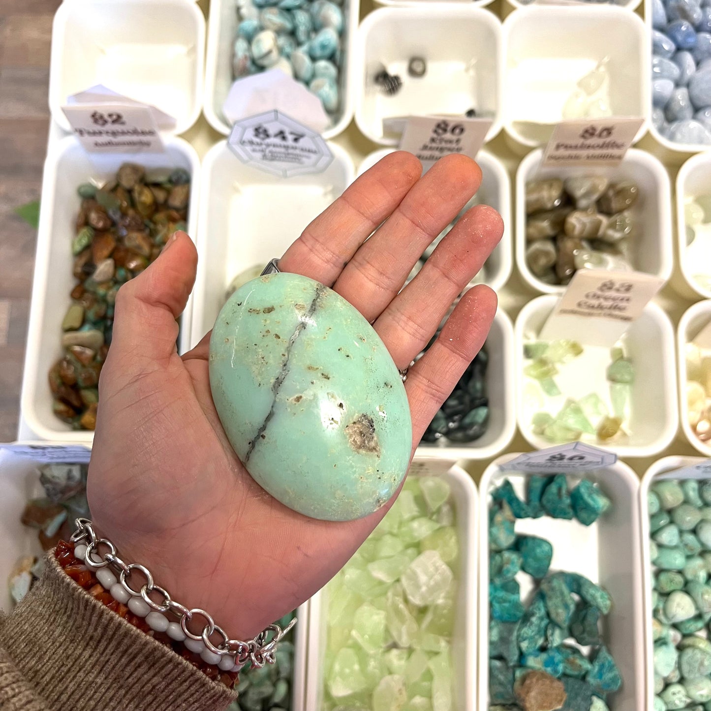 Chrysoprase (Self Acceptance & Prevents Nightmares) Palm Stone
