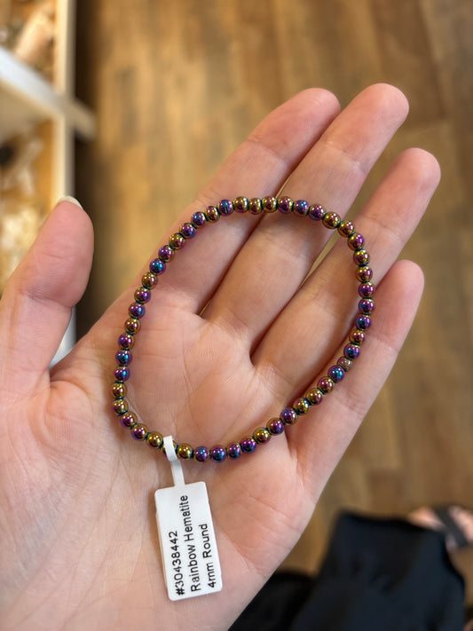 Rainbow Hematite (Grounding) Bracelet 4mm
