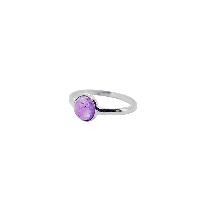 Amethyst Sterling Silver Adjustable Ring
