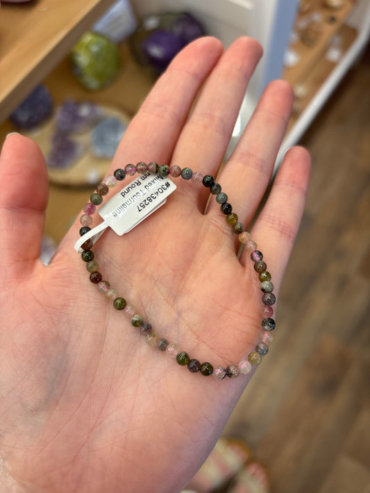 Mixed Tourmaline (Compassion & Heart Healing) Bracelet 4mm