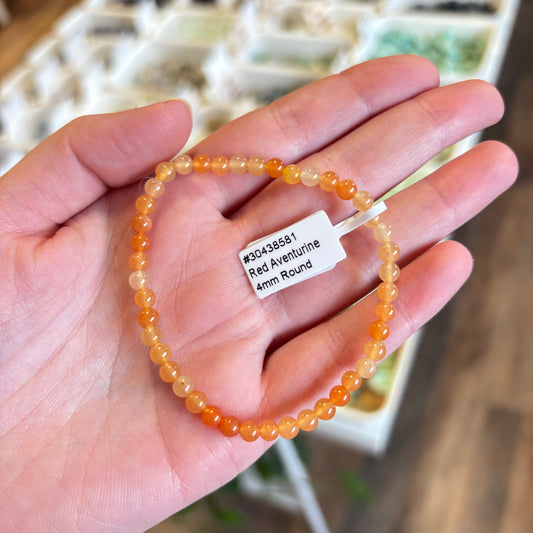 Red/Orange Aventurine (Optimism, Joy & Inspiration) Bracelet 4mm