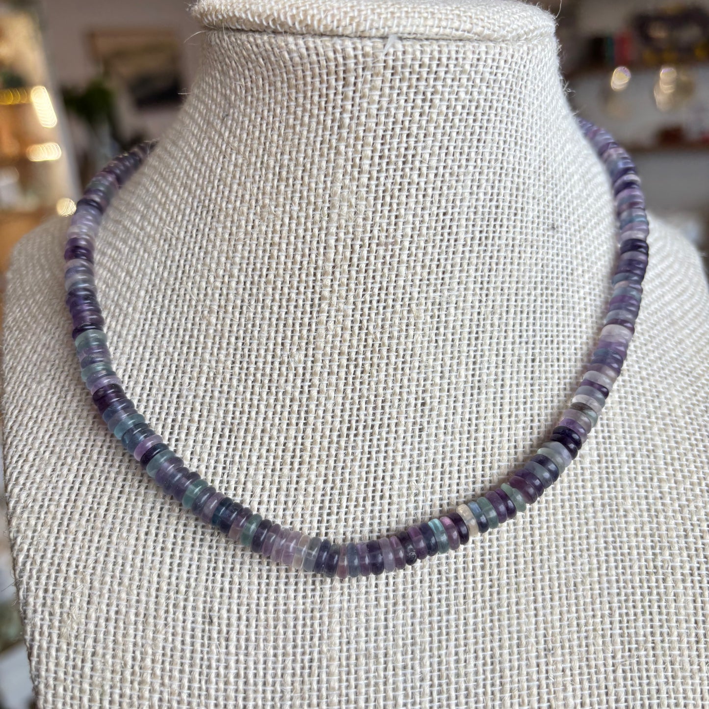 Fluorite Disc Necklace