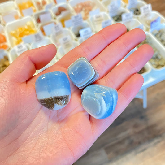 Blue Opal (Softens the effects of stress & tension) Tumbled