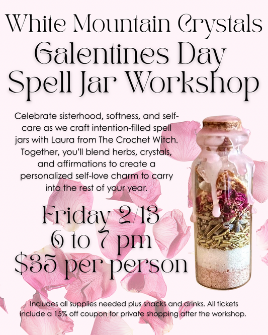 Galentines Day Spell Jar Workshop with Laura | Friday 2/13/26 from 6 to 7 pm