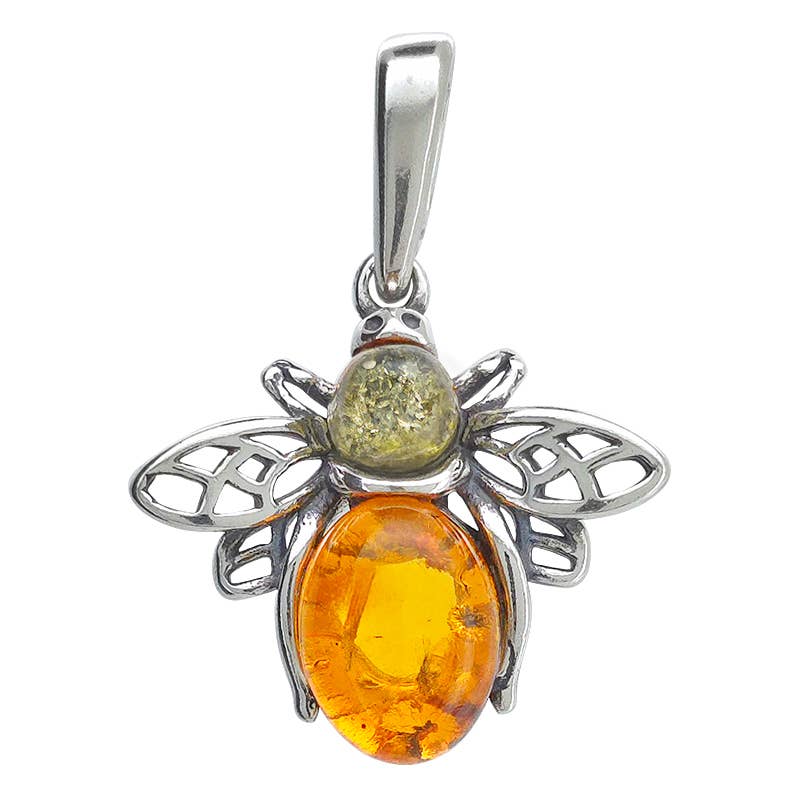 Multicolor Amber Bee Pendant