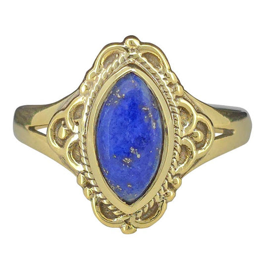 Lapis Gold Plated Silver Ring: 6