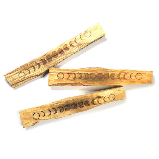 Laser-engraved Moon Phases Palo Santo